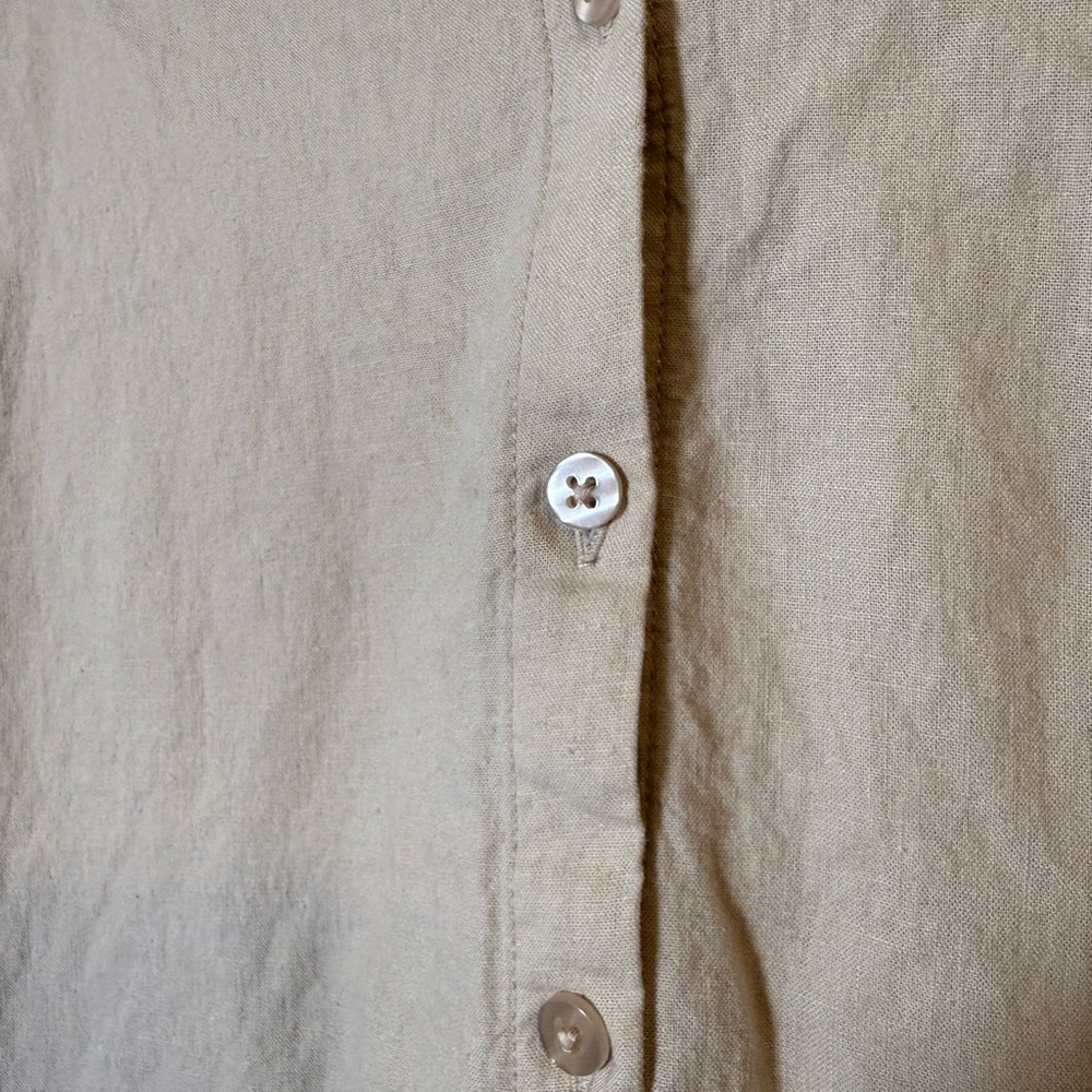 Tan Button-Up Mini Dress - Picture 2 of 3